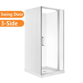 1000*1000*1000mm 1900mm Height 3 - Side Swing Door Square Shower Box - NZHomeware