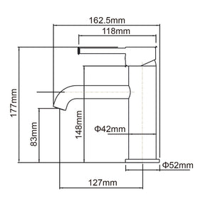 LUCID PIN Brushed Nickel Basin Mixer Tap | Solid Brass Lead - Free Watermark - NZHomeware