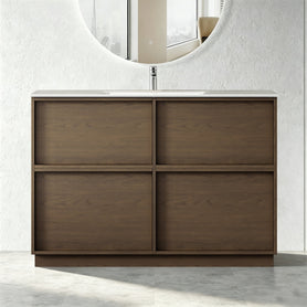 Essenza 1200mm Floor Standing Vanity Cabinet – Walnut Finish - NZHomeware