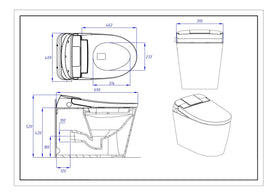 Integrated Smart Toilet with Instant Heating Auto Flush Concealed Water Tank - NZHomeware