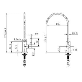 Premium SUS304 Water Filter Stainless Steel Tap RO Drinking Ceramic Disc Faucet Matt Black - NZHomeware