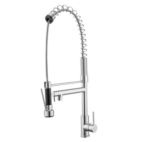 Spring Chrome Commercial Double Spout Kitchen/Laundry Sink Mixer Taps Swivel Kitchen Tapware - NZHomeware