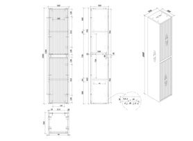 1600mm Height Plywood Fluted Tall Cabinet Matt White - NZHomeware