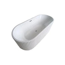 White Acrylic Freestanding Bathtub - V-Groove Gloss White 1500x750x580 Bath Tub