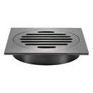 110mm Square Gunmetal Grey Brass Floor Waste Shower Grate Drain Outlet 100mm