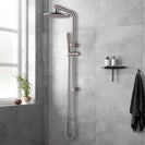 10 inch 250mm Round Brushed Nickel Twin Shower Station Top Water Inlet - NZHomeware