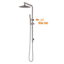 10 inch 250mm Round Brushed Nickel Twin Shower Station Top Water Inlet - NZHomeware
