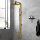 10 inch 250mm Round Brushed Yellow Gold Twin Shower Station Top Inlet - NZHomeware