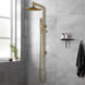 10 inch 250mm Round Brushed Yellow Gold Twin Shower Station Top Inlet - NZHomeware