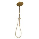 10 inch 250mm Round Brushed Yellow Gold Twin Shower Station Top Inlet - NZHomeware
