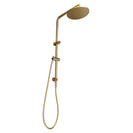 10 inch 250mm Round Brushed Yellow Gold Twin Shower Station Top Inlet - NZHomeware
