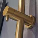 10 inch 250mm Round Brushed Yellow Gold Twin Shower Station Top Inlet - NZHomeware