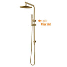 10 inch 250mm Round Brushed Yellow Gold Twin Shower Station Top Inlet - NZHomeware