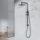10 inch 250mm Round Gunmetal Grey Twin Shower Station Top Water Inlet - NZHomeware