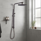 10 inch 250mm Round Gunmetal Grey Twin Shower Station Top Water Inlet - NZHomeware