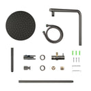 10 inch 250mm Round Gunmetal Grey Twin Shower Station Top Water Inlet - NZHomeware