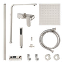 10 inch 250mm Square Brushed Nickel Shower Tower With Rain Head Bottom Water Inlet - NZHomeware