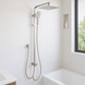 10 inch 250mm Square Brushed Nickel Twin Shower Set | Rainfall & Handheld with Top/Bottom Inlet NZ - NZHomeware