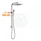 10 inch 250mm Square Brushed Nickel Twin Shower Station Top Water Inlet - NZHomeware