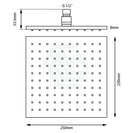 10 inch 250mm Square Brushed Nickel Twin Shower Station Top Water Inlet - NZHomeware
