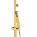 10 inch 250mm Square Brushed Yellow Gold Shower Tower With Rain Head Bottom Water Inlet - NZHomeware