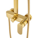 10 inch 250mm Square Brushed Yellow Gold Shower Tower With Rain Head Bottom Water Inlet - NZHomeware