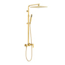 10 inch 250mm Square Brushed Yellow Gold Shower Tower With Rain Head Bottom Water Inlet - NZHomeware