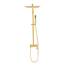 10 inch 250mm Square Brushed Yellow Gold Shower Tower With Rain Head Bottom Water Inlet - NZHomeware