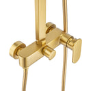 10 inch 250mm Square Brushed Yellow Gold Shower Tower With Rain Head Bottom Water Inlet - NZHomeware