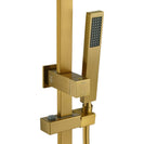 10 inch 250mm Square Brushed Yellow Gold Twin Shower Set Top Water Inlet - NZHomeware