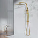 10 inch 250mm Square Brushed Yellow Gold Twin Shower Set Top Water Inlet - NZHomeware