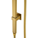 10 inch 250mm Square Brushed Yellow Gold Twin Shower Set Top Water Inlet - NZHomeware
