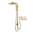 10 inch 250mm Square Brushed Yellow Gold Twin Shower Set Top/Bottom Water Inlet - NZHomeware