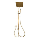 10 inch 250mm Square Brushed Yellow Gold Twin Shower Set Top/Bottom Water Inlet - NZHomeware