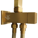 10 inch 250mm Square Brushed Yellow Gold Twin Shower Set Top/Bottom Water Inlet - NZHomeware