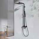 10 inch 250mm Square Gunmetal Grey Shower Tower With Rain Head Bottom Water Inlet - NZHomeware