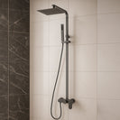 10 inch 250mm Square Gunmetal Grey Shower Tower With Rain Head Bottom Water Inlet - NZHomeware