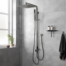 10 inch 250mm Square Gunmetal Grey Twin Shower Set Top/Bottom Water Inlet - NZHomeware