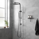10 inch Square Gunmetal Grey Twin Shower Top Water Inlet - NZHomeware