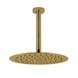 10 inch Super - slim Round Brushed Yellow Gold Rainfall Shower Head w 300mm Ceiling Mounted Shower Arm - NZHomeware