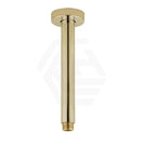 10 inch Super - slim Round Brushed Yellow Gold Rainfall Shower Head w 300mm Ceiling Mounted Shower Arm - NZHomeware