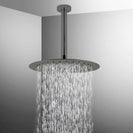 10 inch Super - slim Round Gunmetal Grey Rainfall Shower Head w 300mm Ceiling Mounted Shower Arm - NZHomeware