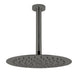 10 inch Super - slim Round Gunmetal Grey Rainfall Shower Head w 300mm Ceiling Mounted Shower Arm - NZHomeware