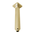 10 inch Super - slim Square Brushed Yellow Gold Rainfall Shower Head w 200mm Ceiling Mounted Shower Arm - NZHomeware