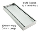 100 - 5600mm Lauxes Aluminium Slimline Tile Insert Floor Grate Drain Customized Size Indoor Outdoor - NZHomeware
