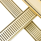 100 - 5600mm Lauxes Matte Yellow Gold Shower Grate Drain Indoor Outdoor Aluminium Next Generation - NZHomeware