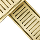 100 - 5600mm Lauxes Matte Yellow Gold Shower Grate Drain Indoor Outdoor Aluminium Next Generation - NZHomeware