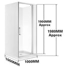 1000*1000*1000mm 1900mm Height 3 - Side Swing Door Square Shower Box - NZHomeware
