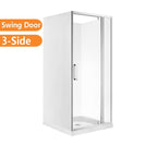 1000*1000*1000mm 1900mm Height 3 - Side Swing Door Square Shower Box - NZHomeware