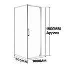 1000*1000*1900mm Swing Shower Glass Door and Return Only - NZHomeware